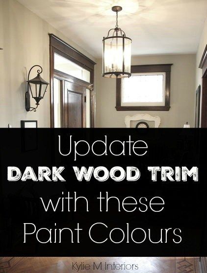 Ideas to update dark wood trim, cabinets or flooring with the best paint colours like gray, blue, green and more Trim Cabinets, Painting Wood Trim, Stained Wood Trim, Dark Wood Trim, Best Neutral Paint Colors, Stained Trim, Dark Trim, Neutral Paint Color, Best Paint