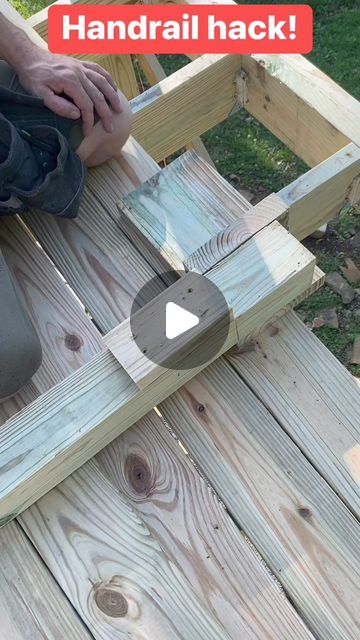 The Healthy Handyman on Instagram: "#handrails #decking #woodworking #woodworker #woodwork #outdoor #hack #diy #diyprojects #diyideas" Handrail Ideas Outdoor, Hand Rail Ideas Outdoor Wood, Decking Handrail, Decking Handrail Ideas, Wooden Handrail, Deck Hand Railing Ideas, Wood Deck Railing Ideas Diy, Woodworking Hacks Tips, Hand Rail Ideas