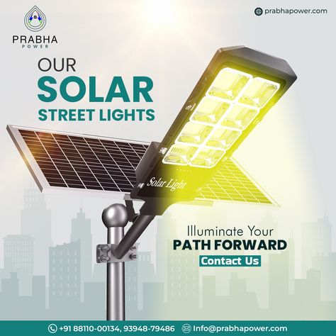 At Prabha Power, we harness the boundless energy of the sun to light the way forward. 💡 Our innovative solar streetlights are more than just illumination; they are beacons guiding communities towards a brighter, more sustainable future. ✅ Engineered with advanced technology and an unwavering commitment to environmental stewardship, our solar street lights seamlessly blend functionality and eco-consciousness. Each installation is our dedication to empowering greener cities, safer neighbour... Street Light Design, Solar Energy Design, Solar Logo, Sun Solar, Sustainable Technology, Light The Way, Safe Neighborhood, Solar Street Light, Street Lights