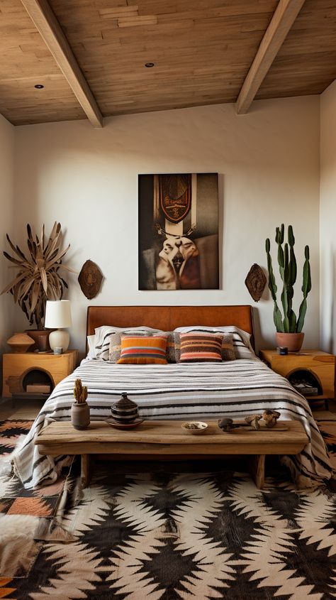 Southwest Bedroom, Southwestern Bedroom, Cowboy Home Decor, Mexican Interiors, Southwestern Home Decor, Southwestern Home, Mexican Home Decor, Warm Decor, Mexican Home