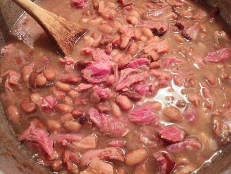 Homemade Beans On Stove, Stove Top Beans, Brown Beans Stove Top, Easy Pinto Beans Stove Top, Ham And Beans Stovetop Dry Beans, Ham And Beans With Canned Beans, Pot Of Beans On The Stove, Pinto Bean And Ham Soup, Ham And Pinto Bean Soup Recipes