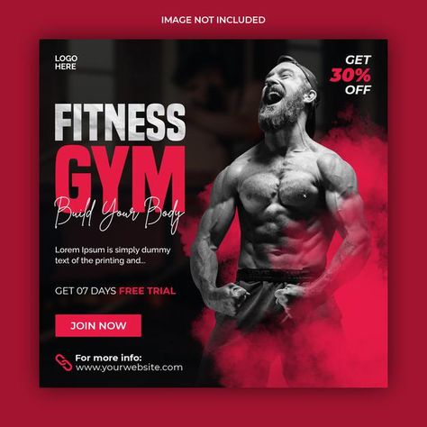 Gym Social Media Post Design, Fitness Banner Design, Gym Poster Design, Gym Social Media Post, Gym Social Media, Best Basketball Jersey Design, Gym Posters, Gym Banner, Gym Bar