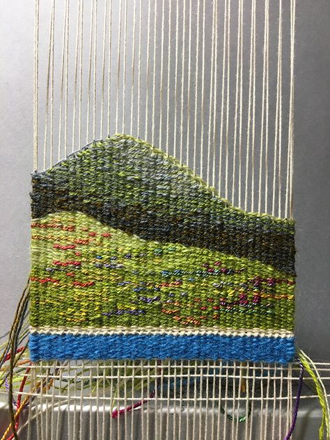 Weaving about the Cameron Peak Fire, Part 2 — Rebecca Mezoff Off Loom Weaving, Woven Tapestry Art, Cardboard Loom, Loom Art, Tapestry Loom Weaving, Art Yarn Weaving, Diy Tapestry, Tapestry Loom, Small Tapestry