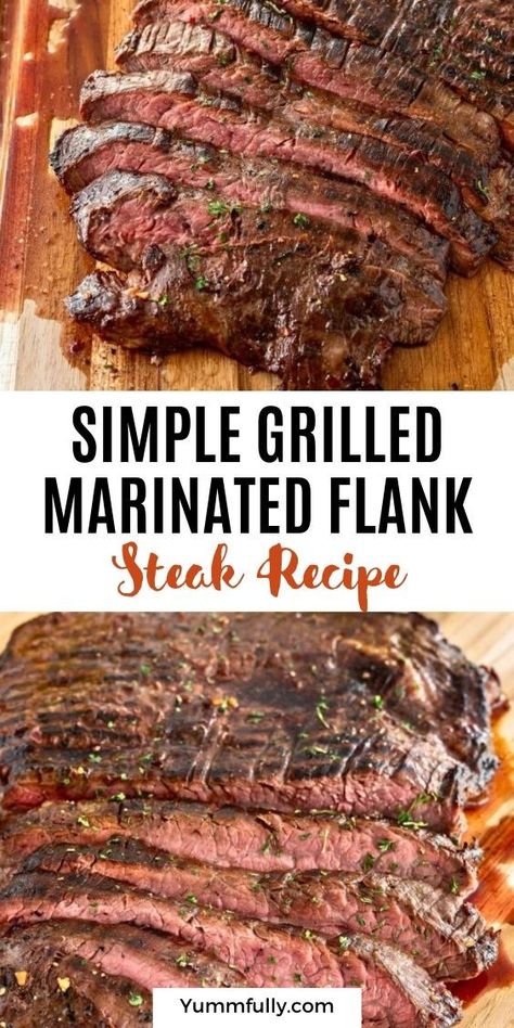 This easy marinade will make your grilled flank steak extra flavorful. It’s sweet, salty, and tangy, infusing your steak with great umami flavor. The longer you marinate it, the best it tastes! Make your next barbecue the talk of the town with the best Grilled Flank Steak Recipe! Grilled Marinated Flank Steak, Gluten Free Flank Steak Recipes, Marinated Grilled Flank Steak Recipes, Steak On Grill Recipes, How To Grill Flank Steak, What To Marinate Steak In, Meat For Grilling, Easy Grilled Steak Recipes, Flank Steak Recipes Blackstone