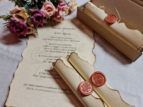 SAMPLE Vintage Wedding Scroll Invitation Hand Invitation Scroll, Invitation Handmade, Wedding Scroll, Royal Wedding Invitation, Scroll Wedding Invitations, Pew Bows Wedding, Scroll Invitation, Wedding Pews, Quince Invitations