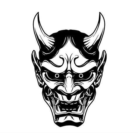 Hannya Maske Tattoo, Mascara Hannya, Hanya Mask Tattoo, Hannya Maske, Samurai Mask Tattoo, Oni Maske, Mascara Oni, Blatt Tattoos, Japanese Mask Tattoo