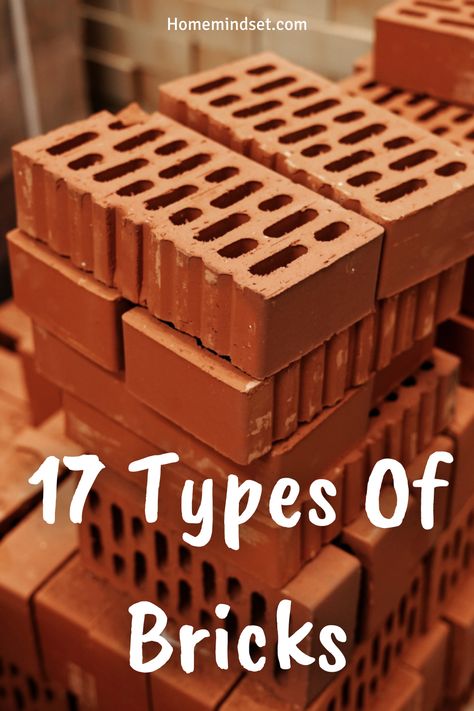 Knowing the types of bricks on the market is important. We give you 17 different bricks on the market today. Types Of Bricks Exterior, Brick Types And Colors, Brick Types, Red Brick Pavers, Fire Bricks, Work Basics, Brick Ideas, Fire Area, Brick Bonds