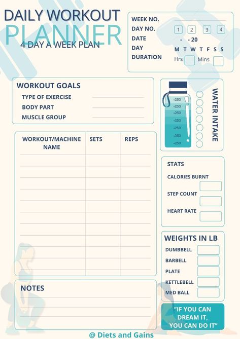 Minimalist Daily Workout Planner Template plannermensal2024 #fitnessgoalplanner. Drinking Tracker, Drink Water Motivation, Daily Workout Planner, Workout Planner Template, Workout Log Printable, Daily Planner Templates, Workout Plan Template, Workout Names, Weekly Fitness Planner