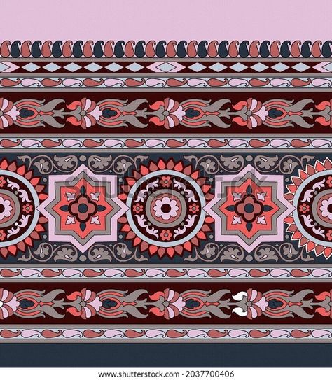 Traditional Mughal Border Printing Weaving Stock Illustration 2037700406 | Shutterstock Pallu Border Design, Mughal Lace Border, Digital Lace Border, Mughal Borders, Digital Border Design, Duptta Design, Mughal Border, Textile Border, Shutter Images