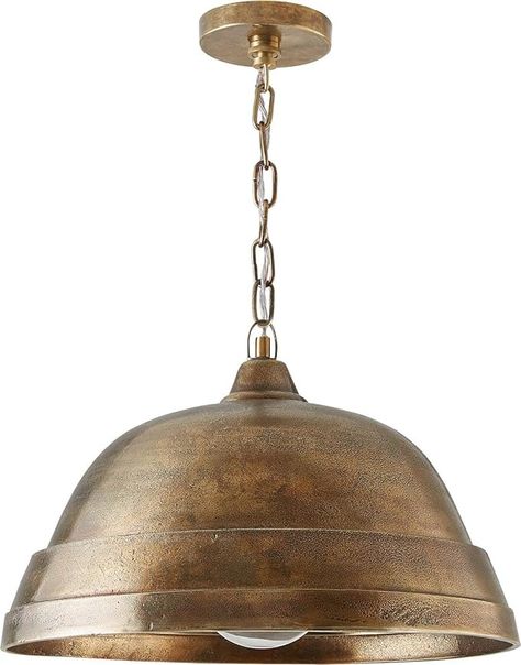 Amazon.com: Capital Lighting 330311XB Sedona Handcrafted Sand-Cast Aluminum Industrial Metal Dome Pendant, 1-Light 100 Watts, 12" H x 18" W, Oxidized Brass : Clothing, Shoes & Jewelry Kitchen Island Brass, Capital Lighting Pendant, Brass Pendant Lights, Capital Lighting Fixture, Dome Pendant Lighting, Capital Lighting, Pendant Fixture, Brass Pendant Light, Hanging Ceiling Lights