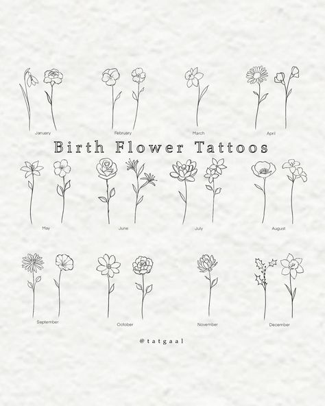 One Line Flower Bouquet Tattoo, Small Tattoos Birth Flowers, Small Birth Month Flower Tattoo, Simple Birth Flowers, Small November Flower Tattoo, November And October Flower Tattoo, April And November Birth Flower Tattoo, January And November Flower Tattoo, November And December Flower Tattoo