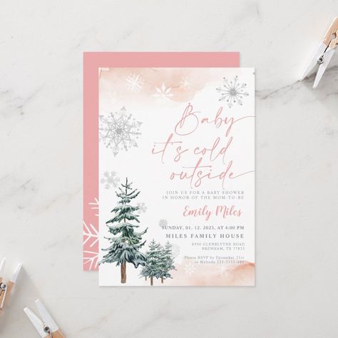 $3.38 | Baby it's cold outside, Baby shower winter Invitation #winterwonderlandinvitation #babyshower #babyshowerinvitation #pinkbabyshowerinvitation #winterbabyshowerinvitation #winterwonderlandbabyshower #babyshowerinvitationgirl #babyshowergirl #it'sagirlinvitation #babyitscoldoutside Winter Wonderland Invitations, Winter Birthday Invitations, Snowflake Invitations, Wonderland Invitation, Winter Invitations, Winter Baby Shower Invitations, Winter Wonderland Baby Shower, Outside Baby Showers, Pink Baby Shower Invitations