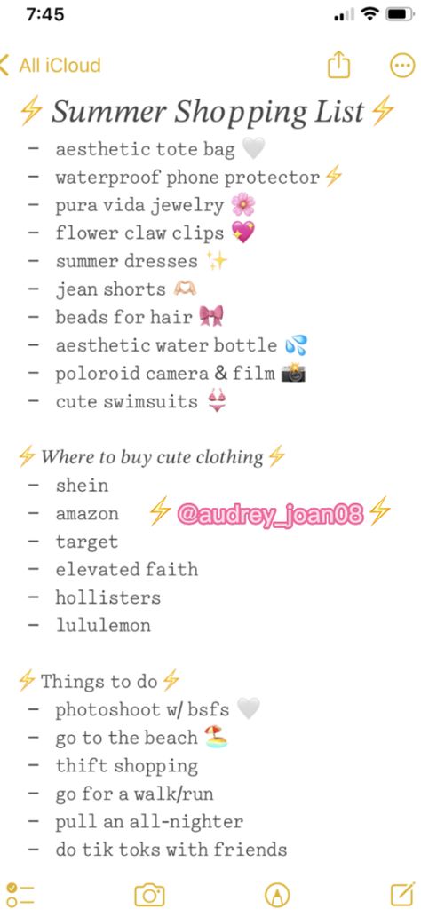 Summer Clothes Checklist, Hoț Girl Summer Must Haves, Summer Needs List, Preppy Summer Glow Up, Preppy Shopping List, Summer Must Do List, Summer Things To Do By Yourself, Summer To Do List 2023, Things For Summer To Buy