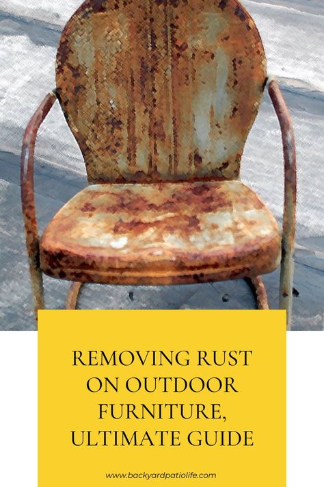 Painting Rusty Metal Outdoor Furniture, Painting Metal Chairs Outdoor Furniture, Rust Remover From Metal, Restore Metal Patio Furniture, Refinish Metal Patio Furniture, How To Clean Metal Patio Furniture, How To Get Rust Off Metal, How To Paint Rusted Metal, How To Clean Rust Off Metal