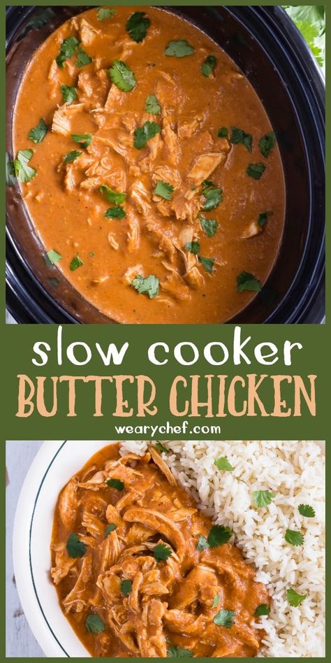 Whether you call it butter chicken or tikka masala, you are going to love this easy, flavorful slow cooker recipe! It's the perfect weeknight meal with very little hands on cooking time! Chicken Garam Masala, Slow Cooker Butter Chicken, Slow Cooker Recipe, Best Slow Cooker, Easy Family Dinners, Crock Pot Slow Cooker, Crock Pot Cooking, Easy Slow Cooker, Tikka Masala