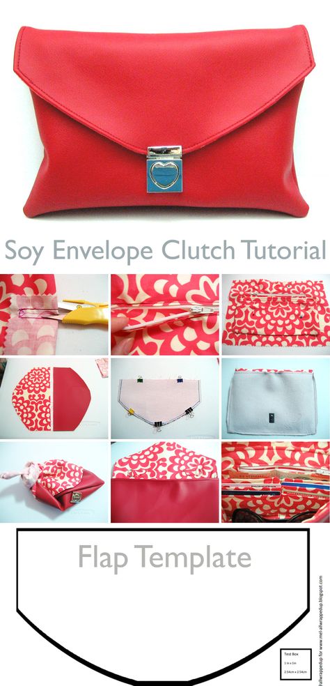 Soy Envelope Clutch Tutorial Envelope Purse Pattern, Small Clutch Purse Pattern, Envelope Bag Pattern, Diy Clutch Purse Tutorial, How To Make A Clutch Purse, Diy Envelope Purse, Clutch Pattern Free, Clutch Bag Diy, Envelope Clutch Pattern