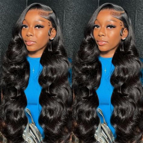 PRICES MAY VARY. 13x6 Lace Front Wigs Human Hair Material: 100% Unprocessed Brazilian virgin human hair body wave frontal wig 180 density, full and thick, no shedding, no smell, no tangled, silky and bouncy, can be dyed, bleached, straightened and restyled. Body Wave HD Lace Front Wigs Detail: 13x6 HD Transparent Swiss Lace, soft and breathable, suitable for most skins, easy to bleach knots, easy to install, natural hairline with baby hair looks more natural. Body Wave Wigs Human Hair Quality: 1 Lace Front Middle Part Curls, Long Wig With Curls, 28 Inch Wig Straight, Birthday Hairstyles Wigs For Black Women, Black 30 Inch Buss Down, Body Wave Wig Hairstyles For Black Women, Front Lace Wigs Human Hair Straight, Side Part Body Wave Wig Hairstyles, Wigs For Black Women Hairstyle