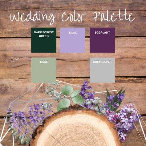 Dark Purple Wedding, Lavender Wedding Theme, Forest Green Wedding, Wedding Theme Color Schemes, Dark Green Wedding, Purple And Green Wedding, Forest Theme Wedding, Plum Wedding, Purple Wedding Theme