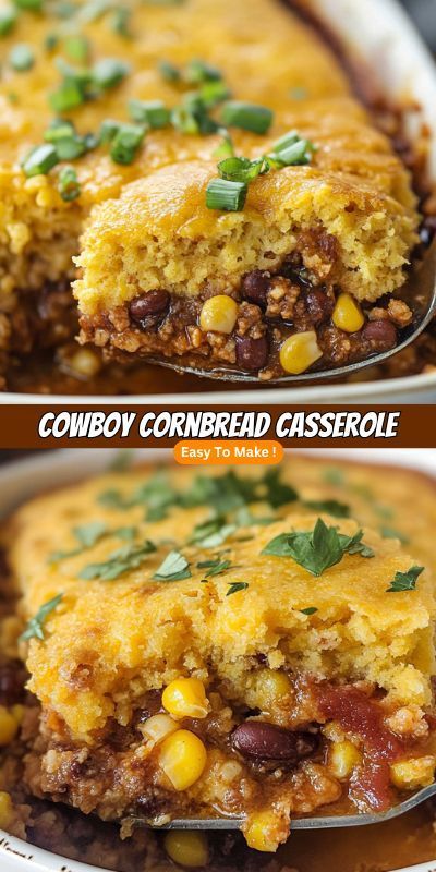 Try this Cowboy Cornbread Casserole for a hearty, flavorful meal that's perfect for busy weeknights or family gatherings. Featuring seasoned ground beef, corn, beans, and a cheesy cornbread topping, this comforting dish is easy to make and packed with flavor. Customize it with toppings like sour cream, avocado, or salsa for a Tex-Mex twist. It's also freezer-friendly, making it a great option for meal prep, and reheats beautifully for leftovers. Frito Cowboy Cornbread Casserole, Reheatable Casserole, Easy Cowboy Cornbread Casserole, Corn Bread Hamburger Recipe, Easy Weeknight Dinners With Ground Beef, Hamburger Meat Cornbread Recipes, Hamburger Cornbread Casserole Recipes, Meals To Eat With Cornbread, Cornbread Casserole Muffins