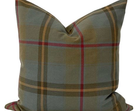 Decorative Pillow Covers made from designer by HacknerHome on Etsy Green Plaid Pillows, Nautical Pillow Covers, Cream Pillow Covers, Plaid Pillow Covers, Plaid Pillow, Sage Color, Holiday Pillows, Cover Style, 20x20 Pillow Covers