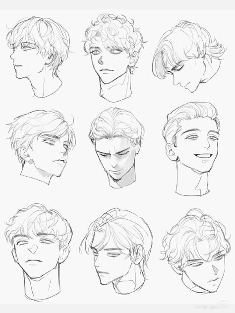 Boy Hair Drawing, Drawing Hair Tutorial, 얼굴 드로잉, Hair Sketch, 얼굴 그리기, Anatomy Sketches, Art Tools Drawing, 캐릭터 드로잉, Figure Drawing Reference