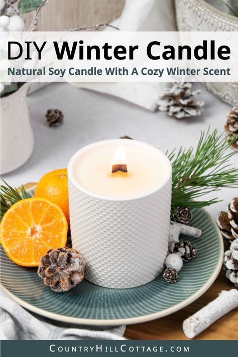 diy winter candle Candle Scent Ideas, Candle Scent Recipes, Scent Recipes, Candle Recipe, Candle Making Tutorial, Candle Scents Recipes, Winter Candles, Cozy Up Your Home, Diy Scent