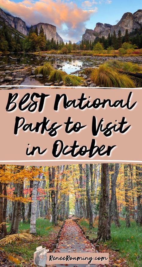 North Cascades National Park Fall, Best National Parks To Visit In October, Glacier National Park October, Yosemite National Park In October, Yosemite National Park Fall, Glacier National Park Fall, Yellowstone In October, Fall Places, Renee Roaming