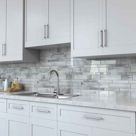 Stick tile backsplash