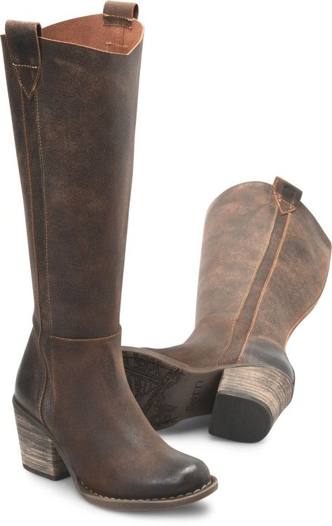 Born Girls's 'Avery' Tall Boots Shoe in Rust Cinn Stick Classic Born Boots Outfit, Beth Dutton Boots, Women’s Boots, Grunge Cowgirl Outfits, Western Ankle Boots Outfit, Black Western Boots Outfit, Trendy Boots For Women, White Western Boots Outfit, Cute Fall Boots