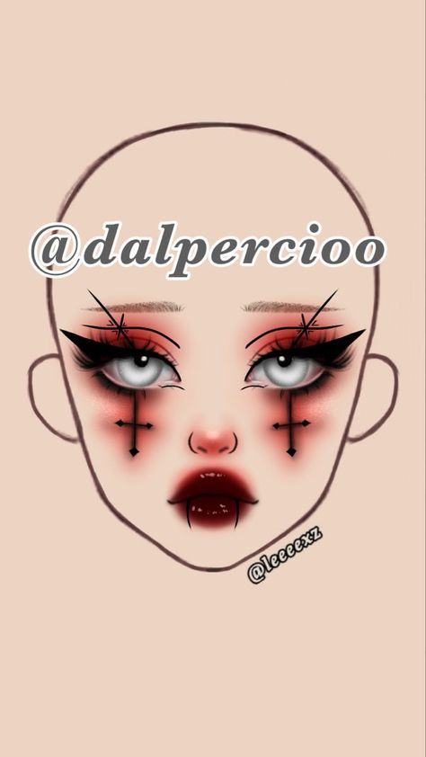 Make Up Guide, Devil Makeup, Halloweenský Makeup, Asian Makeup Tutorials, Holloween Makeup, Makeup Charts, Creepy Makeup, Anime Eye Makeup, Gyaru Makeup