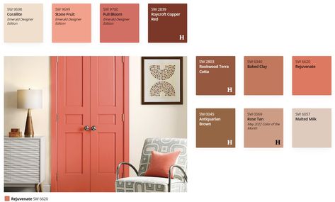 Sherwin Williams Orange Paint Colors, Sherwin Williams Orange, Orange Paint Colors, Trending Paint Colors, Paint Color Schemes, Sherwin Williams Paint Colors, Orange Paint, Paint Companies, Painting Trim