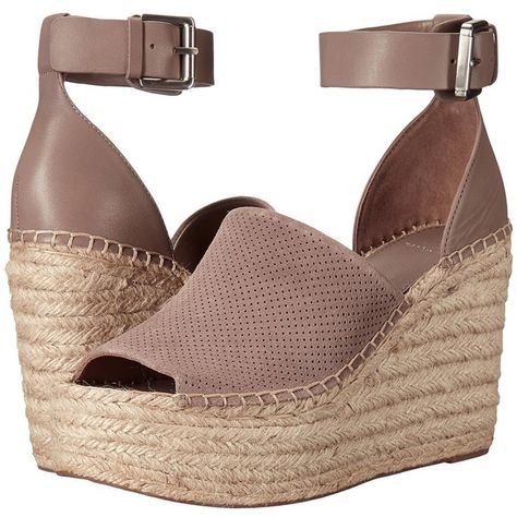 Marc Fisher LTD Adalyne (Taupe Suede) Women's Wedge Shoes ($170) ❤ liked on Polyvore featuring shoes, sandals, espadrille wedge sandals, open toe sandals, high heel shoes, suede wedge sandals and wedge sandals Taupe Sandals, Platform Wedges Shoes, Platform Espadrille Sandals, Sandals Wedge, Sandals Platform, High Heel Wedges, Platform Espadrilles, Wedge Heel Sandals, Suede Wedges