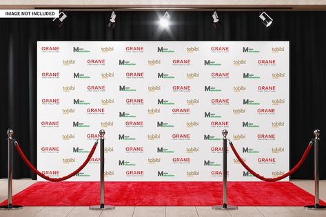 Red Carpet Backdrop Design, How To Make Backdrop, Red Carpet Background, Banner Template Photoshop, Red Carpet Backdrop, Folder Image, Photobooth Template, Step And Repeat, Event Backdrop