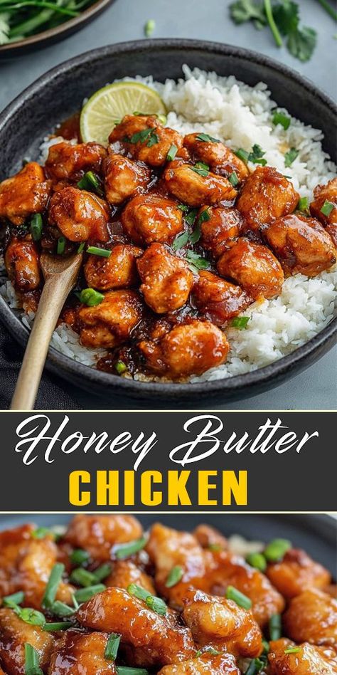 🍯🐔 Sweeten your dinner with this irresistible Honey Butter Chicken! This easy-to-make dish features tender, juicy chicken coated in a luscious honey butter sauce that’s both sweet and savory. 👉 Ready to enjoy this delicious honey butter chicken? Click for the full recipe and tips for perfect results! #HoneyButterChicken #EasyDinner #QuickRecipes #ChickenDinner #SweetAndSavory #FamilyFavorites #ComfortFood #DeliciousMeals #WeeknightDinner #HomeCooking Easy Chicken Sauce Recipes Simple, Quick And Easy Weeknight Dinner Recipes, Dinner Chicken Breast Recipes, Work Out Meals Recipes, Easy Crockpot Butter Chicken, Chicken Tender Dinner Ideas Healthy, Crispy Honey Butter Chicken, Best Chicken Tenders Recipe Oven Baked, Sauces To Put On Chicken