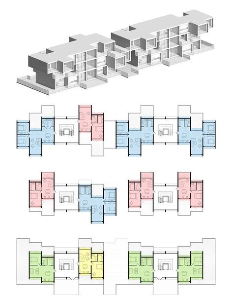 Plan Concept Architecture, Social Housing Architecture, Residential Architecture Apartment, Housing Architecture, Modular Housing, Collective Housing, Plans Architecture, Architecture Concept Diagram, Concept Diagram