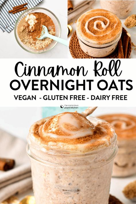 Overnight Oats With Jam, Overnight Instant Oats, Overnight Oats With Milk, Cinnamon Roll Overnight Oats, Gluten Free Overnight Oats, Rolled Oats Recipe, Oats With Yogurt, Overnight Oats Recipe Easy, Oats Recipes Breakfast