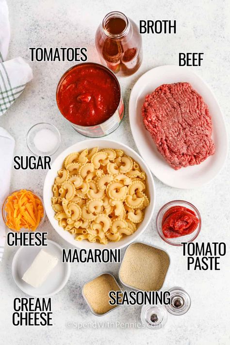 Can Ground Beef, Macaroni Tomatoes, Easy Beefaroni Recipe, Homemade Beefaroni Recipe, Homemade Beefaroni, Beef A Roni, Beefaroni Recipe, Beef Macaroni, Chef Boyardee