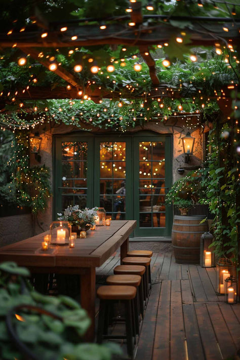 40 Outdoor Table Decor Ideas for Every Season 40 Outdoor Table Decor Ideas for Every Season Front Yard Lights, Dröm Hus Planer, Design Per Patio, Outdoor Table Decor, Living Garden, Eating Area, House Backyard, Backyard Inspiration, Outdoor Decor Backyard