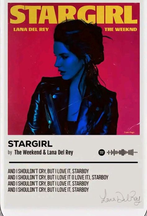 Lana Del Ray Stargirl, Album Covers Lana Del Rey, Stargirl Poster, Lana Del Rey Stargirl, Stargirl Lana Del Rey, Lana Del Rey Cover, Singer Fanart, The Weeknd Album Cover, Adele Singer