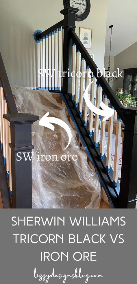 Compare Sherwin Williams iron ore and tricorn black and see all my favorite SW paint colors Tricorn Black Vs Iron Ore, Sherwin Williams Tricorn Black, Decor Small Bedroom, Office Decor Small, Tricorn Black, Sherwin Williams Paint, Black Paint Color, Choosing Paint Colours, Choosing Paint