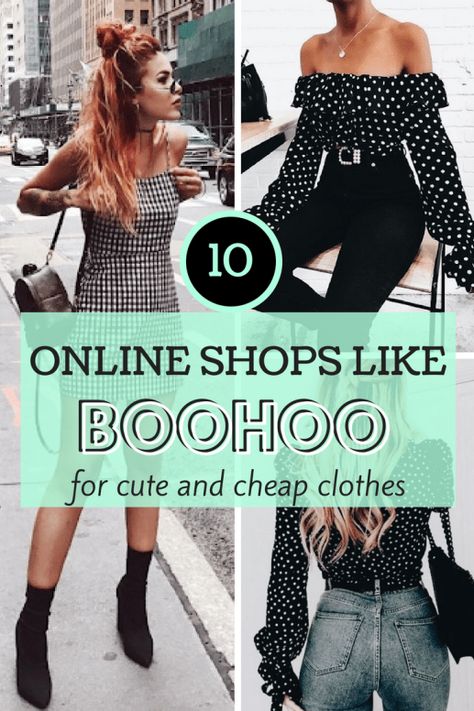 Here's some online faves for cute and cheap clothes! #onlineshopping #trendy #outfitinspo Best Cheap Clothing Websites, Cheap Clothing Sites, Australian Clothing Brands, Boohoo Outfits, Cheap Shopping Sites, Cheap Online Clothing Stores, Cheap Boutique Clothing, Cheap Clothing Websites, Cheap Clothing