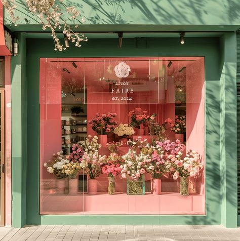 Small Business Flower Shop, Floral Shop Decor, Flower Shop Aesthetic Interior, Flower Shop Signage, Floral Shop Design, Florist Design Branding, Flower Shop Store Fronts, Flower Boutique Interior, Flower Store Interior