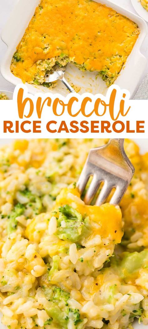 It's dinner time and what’s the star of the show? Broccoli Rice Casserole! Tender broccoli meets fluffy rice, all swirled together in a decadent cheese sauce. Whether you’re feeding a hungry family or just craving some serious comfort, all that gooey, melty cheese is an easy way to get people excited about broccoli! Easy Broccoli Rice Casserole, Easy Cheesy Broccoli, Cozy Casseroles, Broccoli Cheese Rice Casserole, Broccoli Cheese Rice, Cheesy Broccoli Rice Casserole, Cheesy Broccoli Rice, Casserole Side Dishes, Veggie Recipe