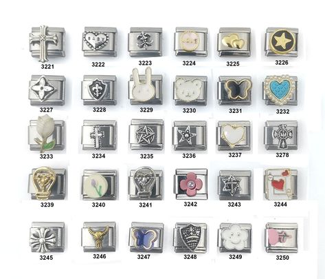 9mm Italian Charms, Italian Charm Bracelets Prices vary by style and are priced individually. Please check the individual price with the drop-down. NOTE: If you purchase enough charms to make a complete bracelet (size chart below) you do not need to buy the Starter Bracelet YOU DON'T NEED BOTH. The Starter bracelet is for people who only want to buy a few charms with styles on them and the rest blanks from the starter bracelet. The charms slide open and hook into each other to make a complete bracelet. Toddler: 13 links, 5 inches in length Child: 14 links, 5 1/4 inches in length Youth: 15 links, 5 3/4 inches in length Petite: 16 links, 6 1/4 inches in length Small: 17 links, 6 1/2 inches in length Medium: 18 links, 7 inches in length Large: 19 links, 7 1/4 inches in length Extra Large: 20 Italian Bracelet Charms, Italian Charm Bracelet Aesthetic, Italian Charm Bracelets, Nomination Bracelet, Nomination Charms, Italian Bracelet, Italian Charms, Bracelet Size Chart, Custom Bracelet