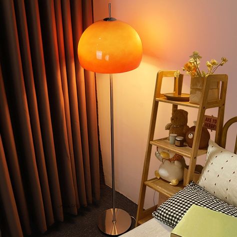 Orange Mushroom, Statement Lamp, Floor Lamp Styles, Glass Floor Lamp, Electric Bulb, Glass Floor, Mushroom Lamp, Lamp Sets, Andy Warhol