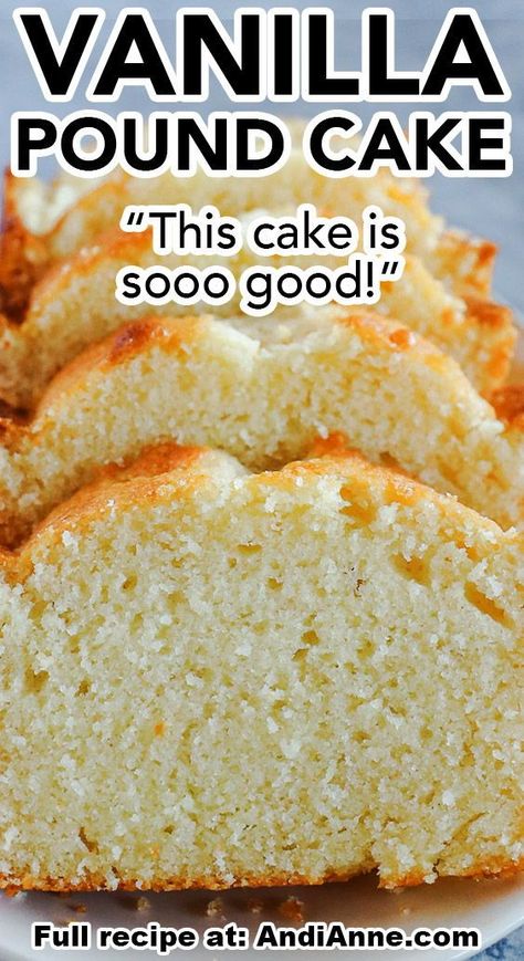 Satisfy your sweet tooth with our easy-to-make vanilla pound cake recipe! This luscious and buttery treat is a must-try for anyone who loves a rich and decadent dessert. With minimal effort and a short prep time, you can create a heavenly dessert that's sure to impress. Each bite is bursting with a sweet and buttery flavor that pairs perfectly with fresh fruit, ice cream, or a hot cup of coffee or tea. Pound Loaf Cake, Vanilla Pound Cake Recipe, Best Pound Cake Recipe, Vanilla Pound Cake, Easy Vanilla Cake, Easy Pound Cake, Pound Cake Recipes Easy, Easy Vanilla Cake Recipe, Fruit Ice Cream