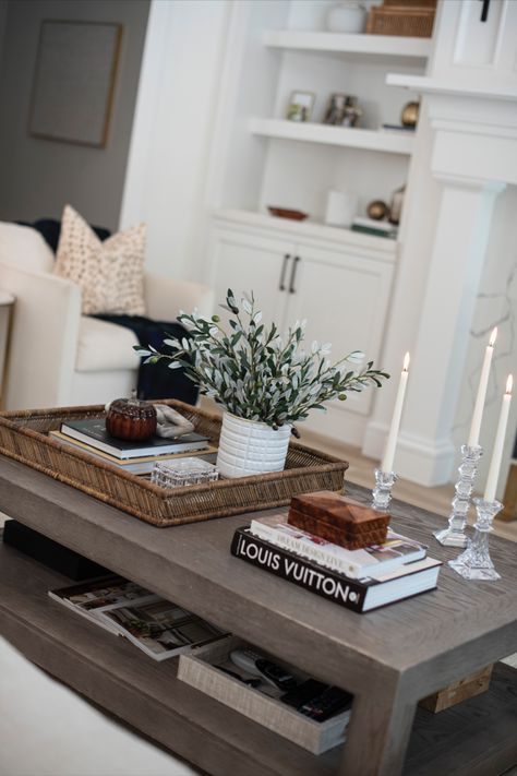 Rectangular Coffee Table Styling Ideas, Coffee Table Decor Contemporary, Center Living Room Table Decor, Condo Coffee Table, Council Table Decor, Living Room Center Table Decor Ideas, How To Style Rectangle Coffee Table, Long Coffee Table Decor, Styling A Square Coffee Table