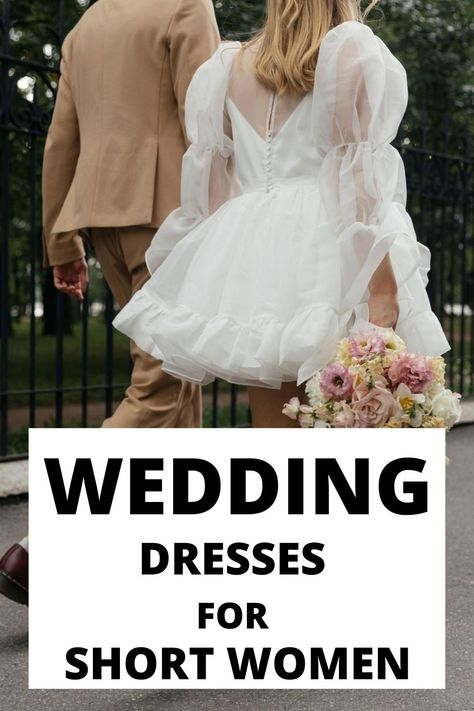 wedding dresses for short women Winter Wedding Short Dress, Bridal Dresses For Short Brides, Short Wedding Dress 2023, Short Wedding Dresses 2022, Elegant Wedding Dress For Petite Women, Wedding Dress Small Woman, Wedding Dress Short Woman, Short Torso Wedding Dress, Wedding Dresses For Short People