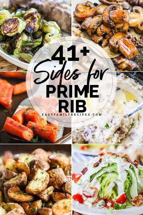 The ultimate list of side dishes for a Prime Rib dinner. Whether it is Christmas dinner, Thanksgiving, or another special occasion dinner! From vegetable sides for prime rib, to Prime Rib Chrismas Dinner Menu, to mouthwatering salads, this list covers a side for every occasion. If you are wondering what goes with Prime Rib for dinner, this list has you covered. Prime Rib Thanksgiving Dinner, Side Dishes To Go With Prime Rib, Salad To Go With Prime Rib, Prime Rib Christmas Dinner Menu Holidays, Prime Rib Seasoning Rubs, Christmas Brisket Dinner Sides, What To Serve With Prime Rib, Sides For Prime Rib Dinner Christmas, Sides With Prime Rib