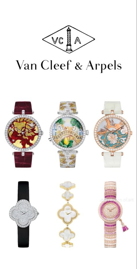 Van Cleef Arpels Watch, Elegant Fashion Outfits, Jeweled Shoes, Amazing Watches, Accessories Bags Shoes, Van Cleef Arpels, Van Cleef, Wristbands, Diamond Watch